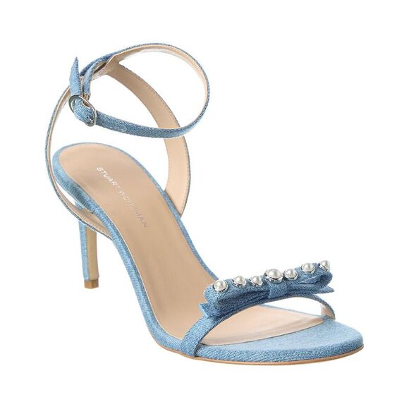 Stuart Weitzman Luella 75 Denim Sandal Blue